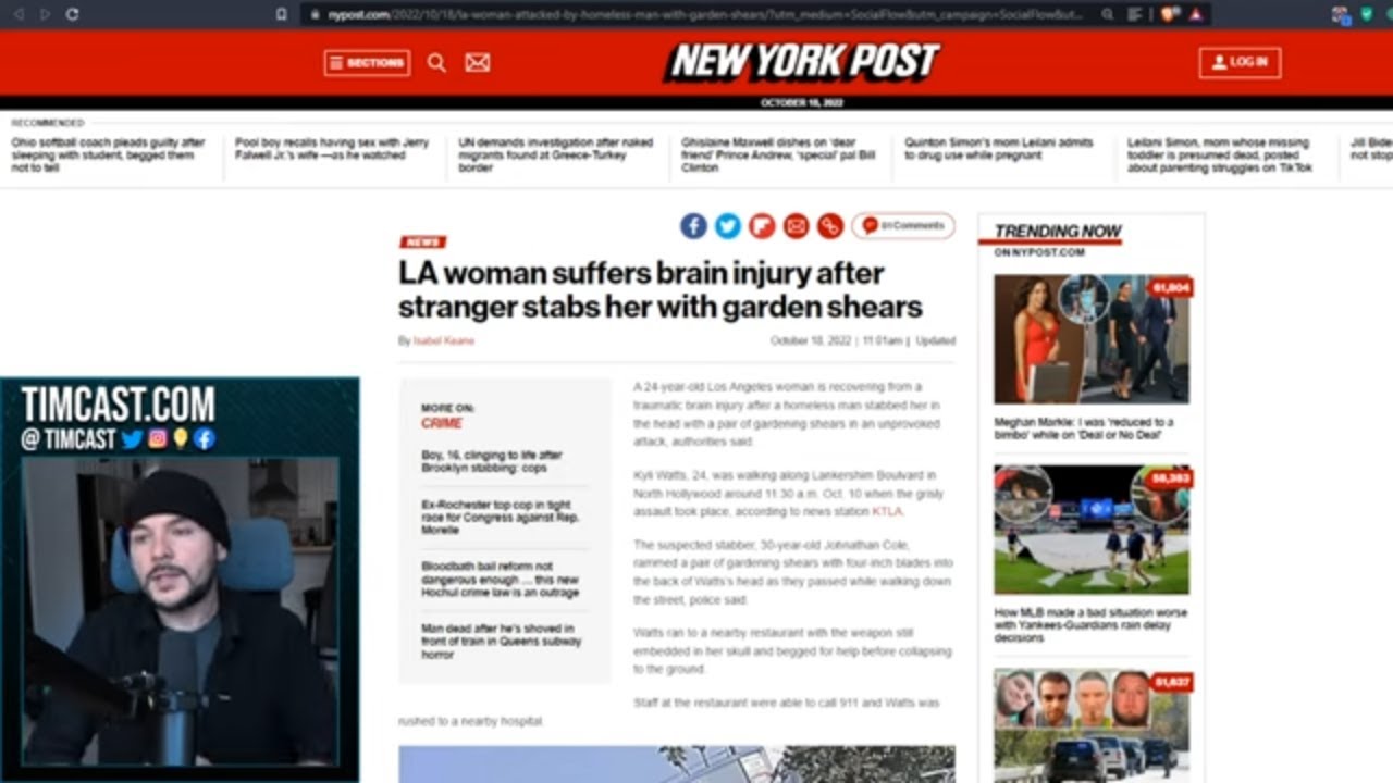 DERANGED Homeless Man Stabs Woman IN THE BRAIN, Democrat Cities Have Become INSANE Crime Hellholes