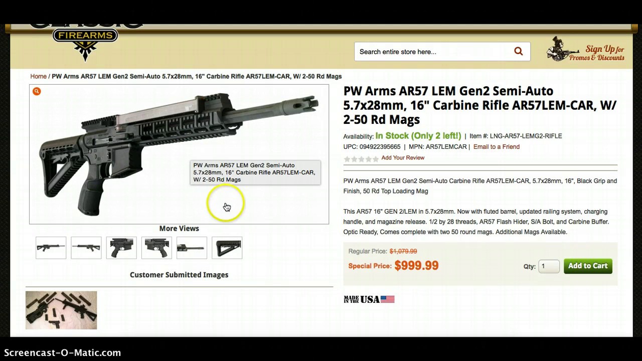 The PW ARMS AR57 5.7x28mm rifle!  All you need to know!
