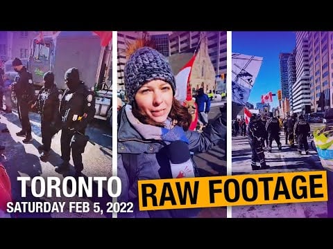 RAW: Freedom convoy protest in Toronto's downtown