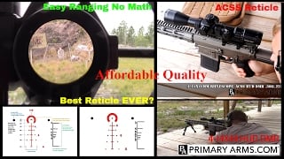 Primary Arms 4-14X HUD DMR Rifle Scope featuring the ACSS reticle on a 308