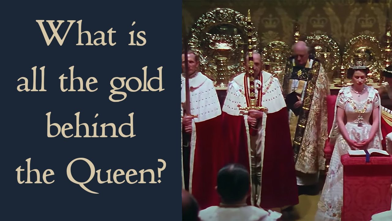 What is all the gold behind the Queen?  - The display of plate at the British Coronation