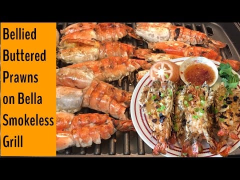 Bellied Butter Prawns on Bella | Giant Prawns on a Smokeless Grill