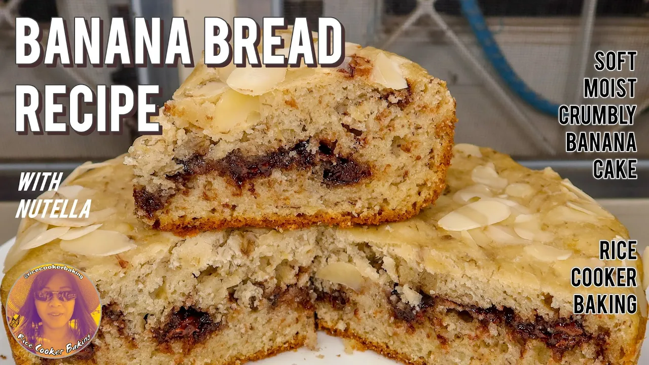 Banana Bread Recipe Moist | Banana Nutella Cake Recipe | EASY RICE COOKER RECIPES