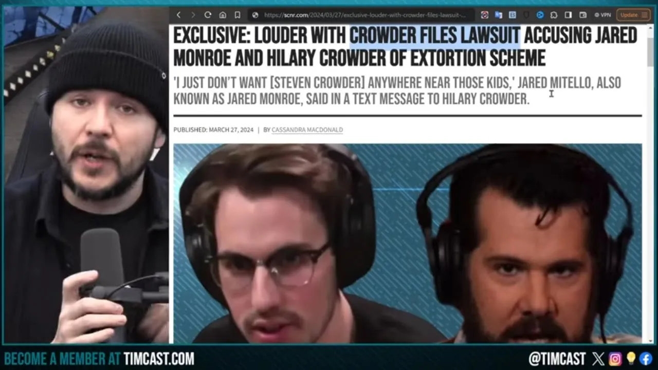 Steven Crowder SUES Jared Monroe For Extortion Scheme With Ex Wife Hilary To TAKE STEVENS KIDS AWAY