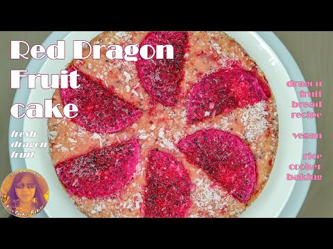 Red Dragon Fruit Cake | Dragon Fruit Bread Recipes | Fresh Dragon Fruit | EASY RICE COOKER RECIPES