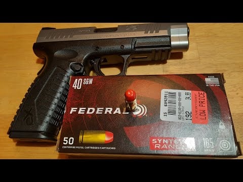 Federal Syntec Range 165 Grain 40 S&W Out of The Spring Field XDM 40 Match Grade.
