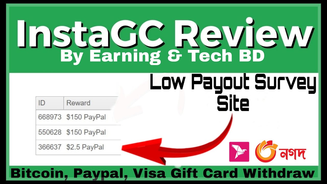 InstaGC Review + Tutorial | Instant Payout Site | Low Payout Survey 2022 | Payment Proof Included |