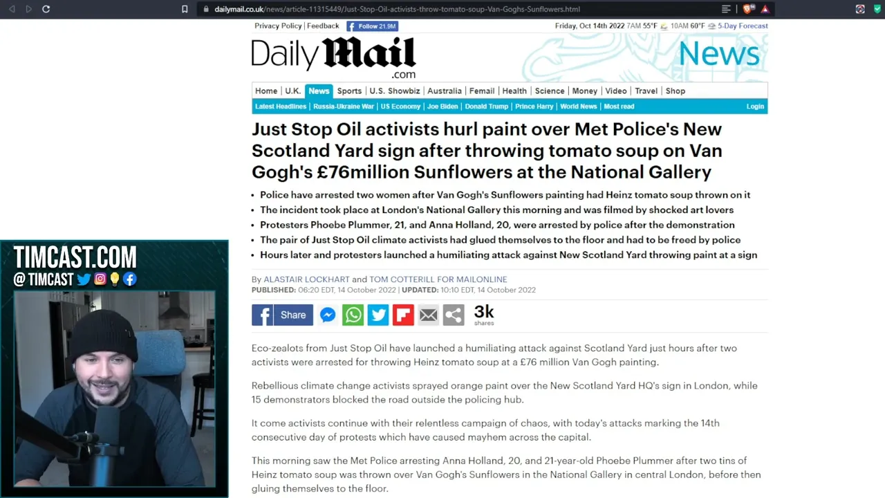 UNHINGED Leftists Try To DESTROY Van Gogh, Glue Themselves To Wall, Fail And Get ARRESTED