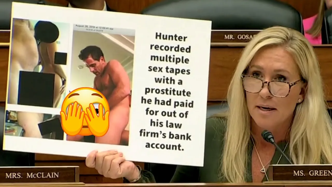 SHOCK MOMENT: MTG Puts GRAPHIC Photos of Hunter Biden on Display at Televised Hearing