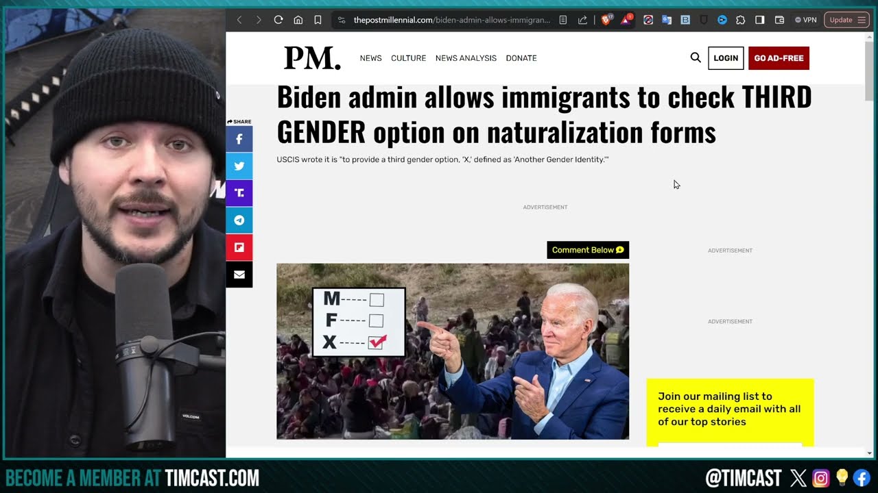 Biden Admin Adds THIRD GENDER To Immigration Forms, Democrats Will Claim Criminal Aliens Are Trans