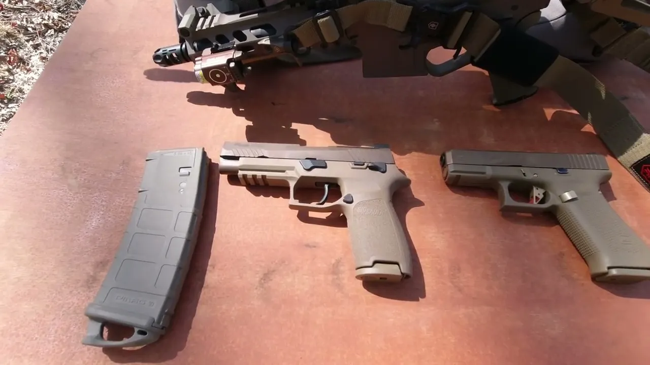 Sig M17, Glock 19X, Sig 516 AR, AR Pistol 7.5"