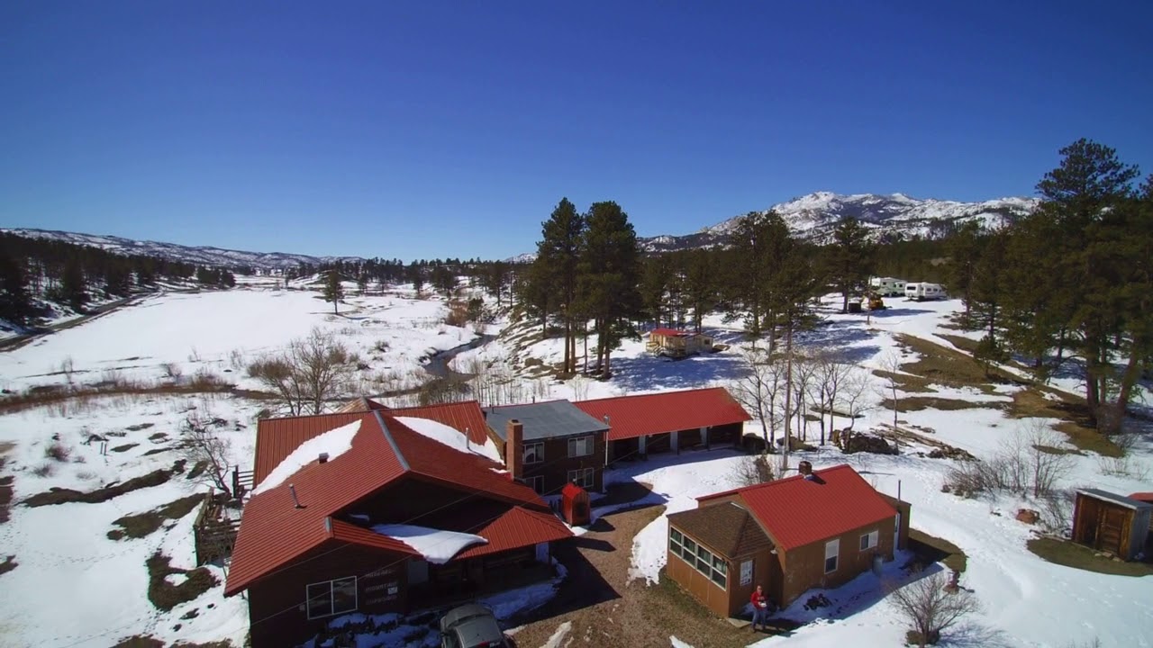 Black Mountain Lodge Wyoming Winter Aerial