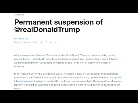 TRUMP GETS BANNED ON TWITTER