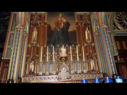DARK Interior of Notre Dame Basilica in Montreal (HD slideshow)
