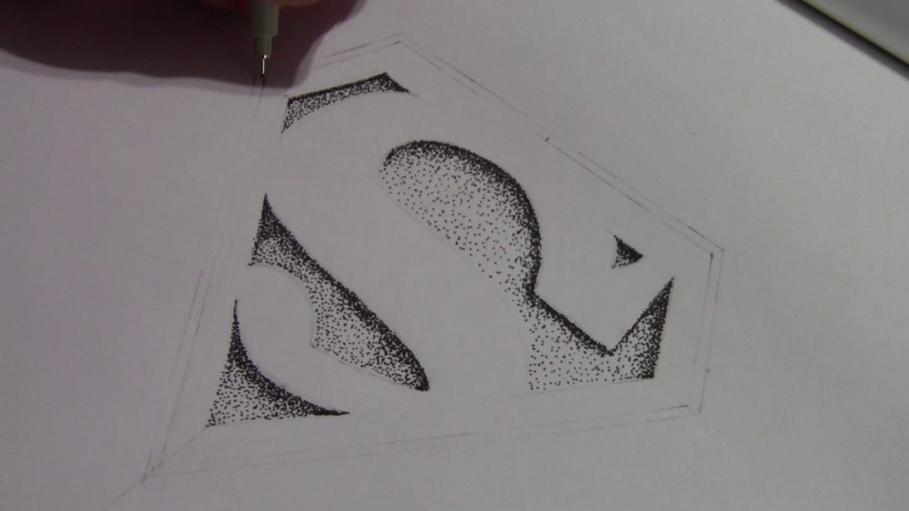 Easy stippling Superman Logo Timelapse