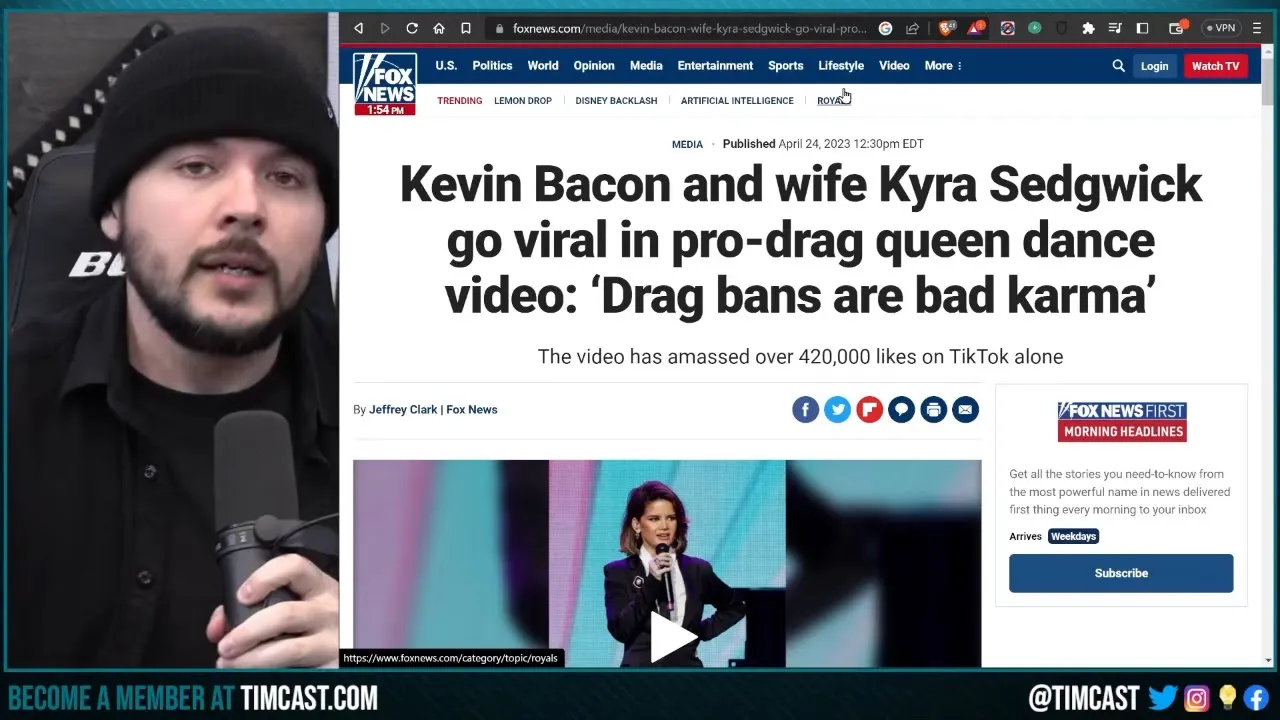 Banned From Youtube -- Kevin Bacon ROASTED For Promoting And Defending Drag Shows For Children With CRINGE Dancing