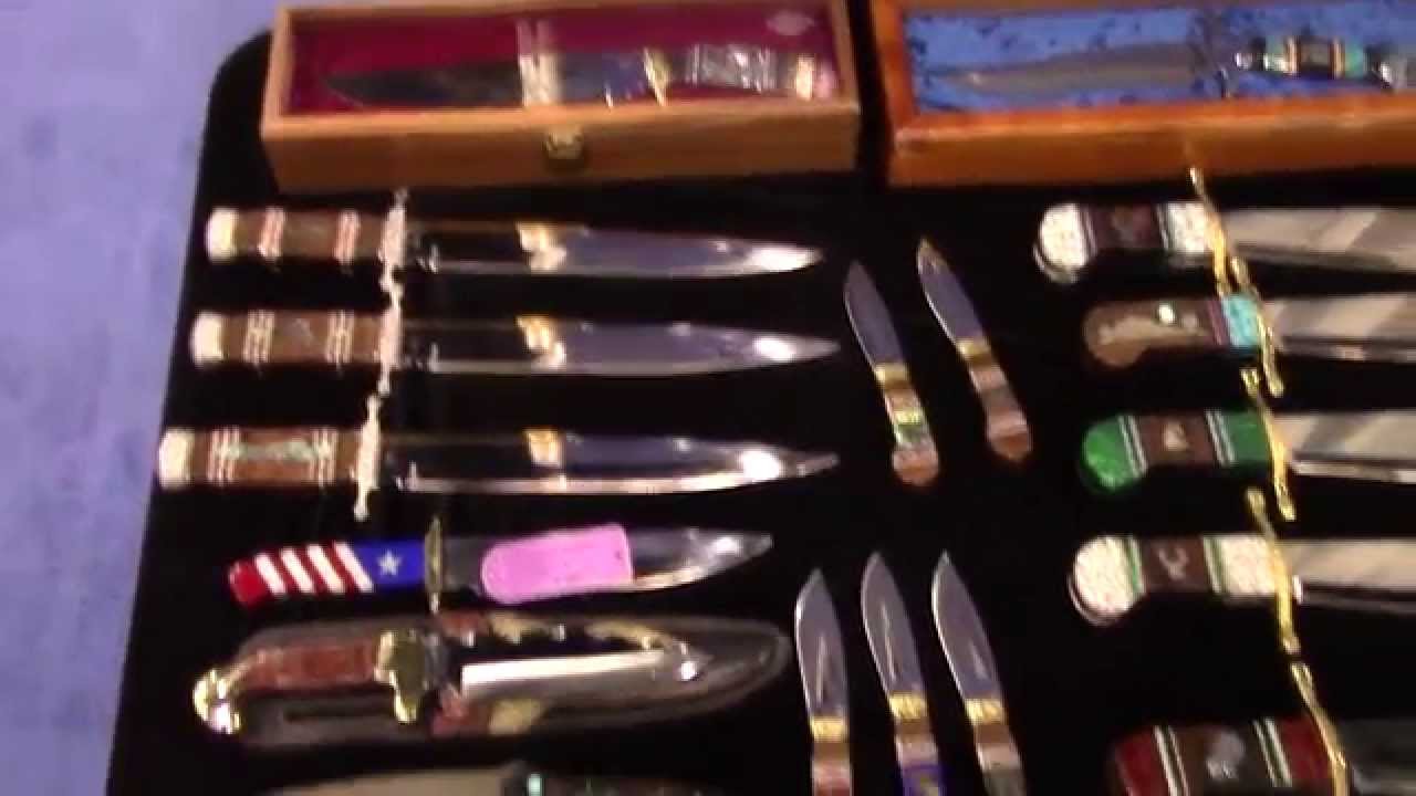 Amazing Inlaid Custom Knives by YellowHorse at World's Largest Knife show Atlanta, GA