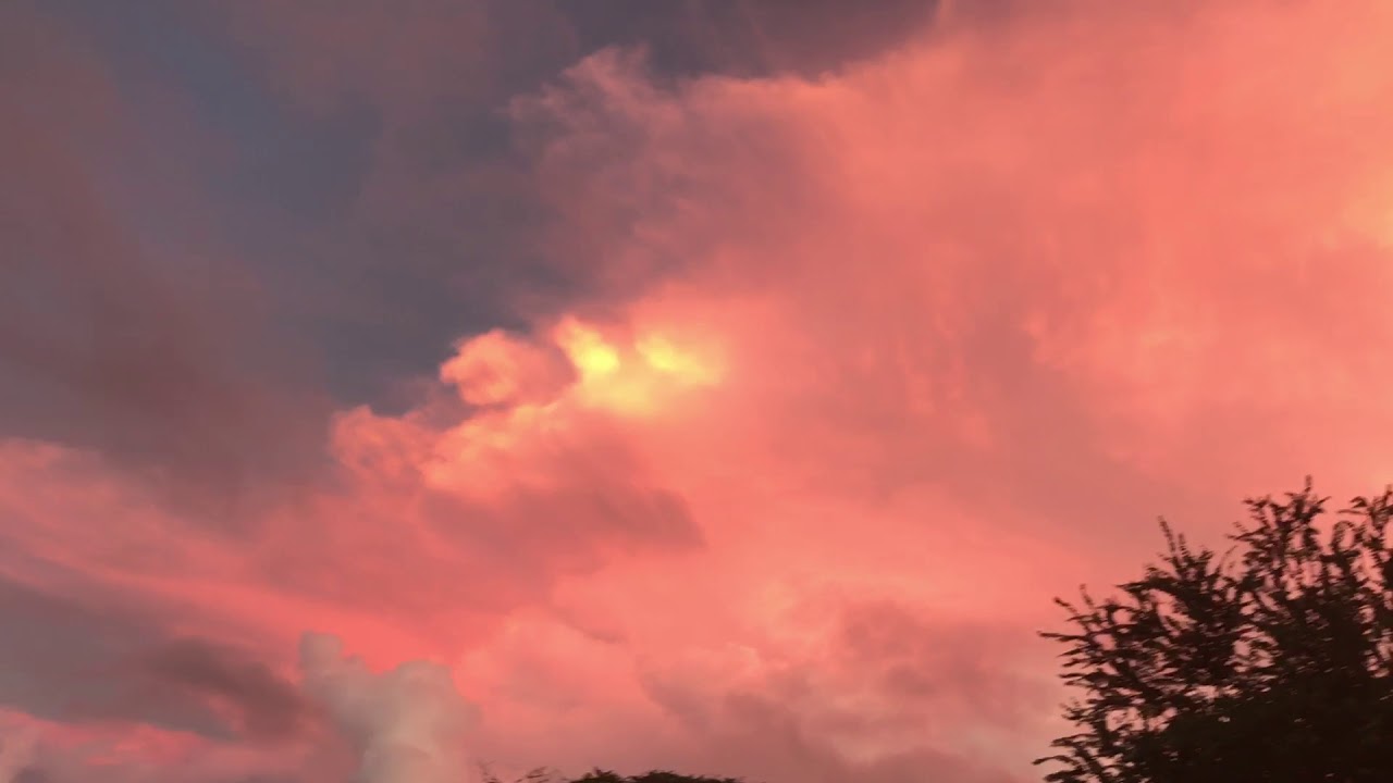 Pink Clouds over Honolulu Amazing Sunset