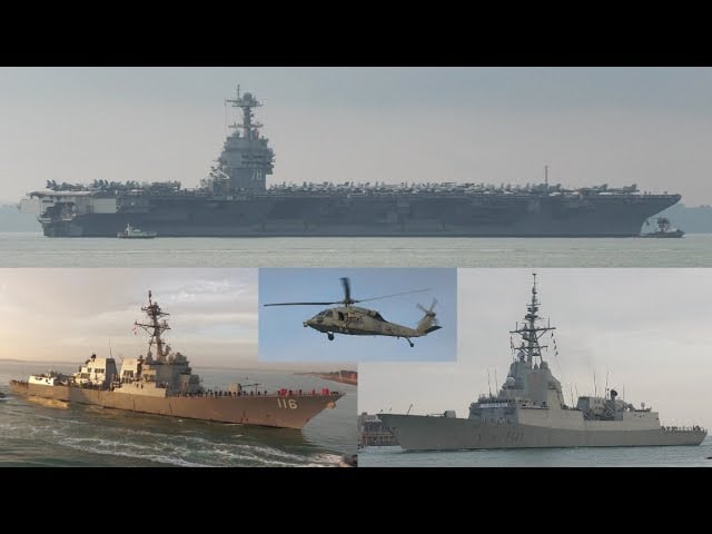 Super-carrier USS Gerald R Ford arrives in UK with NATO warships 🇺🇸 🇪🇸 🇬🇧