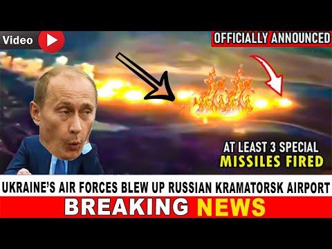 Ukrainian air forces blew up the Russian Kramatorsk military airport in eastern region! RUSSIA UKRAI