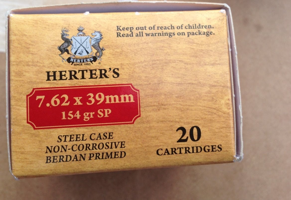 7.62x39mm, Herter's 154gr JSP Velocity Test, 10" barrel