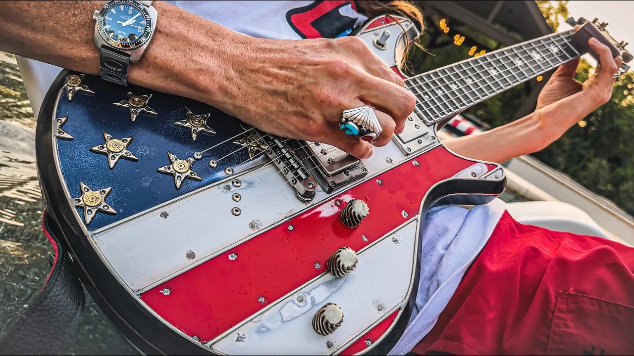 STAR SPANGLED BANNER Slide Guitar Solo 🇺🇸 RED WHITE & BLUES Independence Day