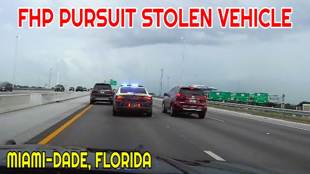 FHP Action-Packed Pursuit Stolen Vehicle - Miami-Dade to Broward County