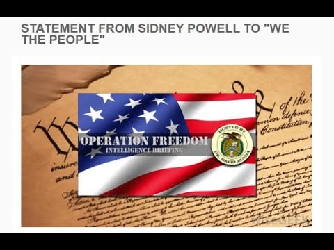 STATEMENT FROM SIDNEY POWELL TO "WE THE PEOPLE"