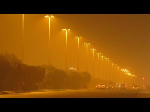 Dust storm from Sahara hit France and Switzerland.