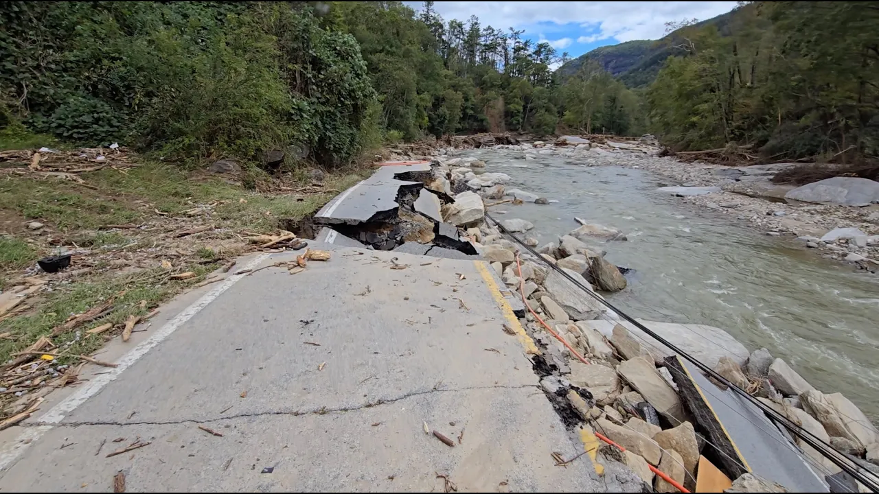 Road to Chimney Rock is Gone After Hurricane Helene  1 Oct2024