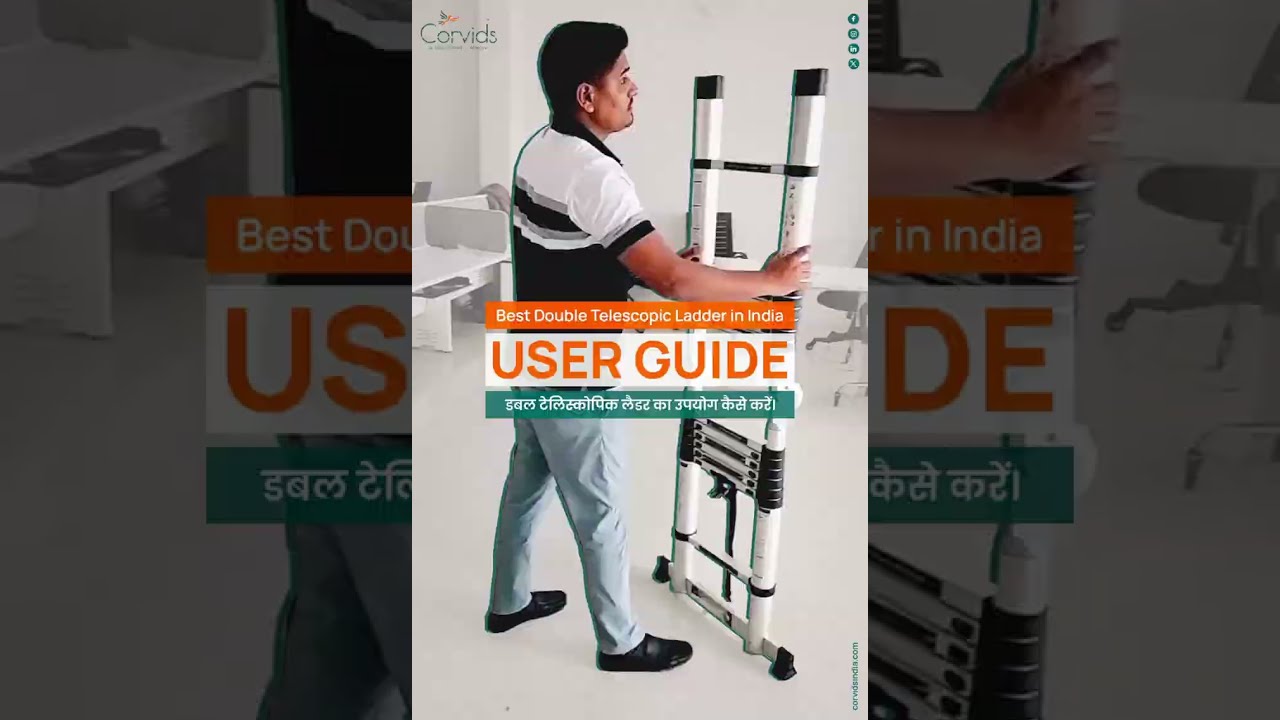 Real Video | How to Open Double Telescopic Ladder | Ultimate User Demonstration | Corvids India