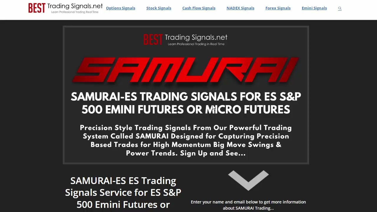 SAMURAI ES ES Trading Signals Service for SP 500 Emini Futures or Micro Futures   Explained