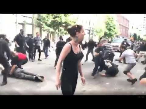 Masked Portland Antifa Communist Gets Knocked Out! Instant Karma!