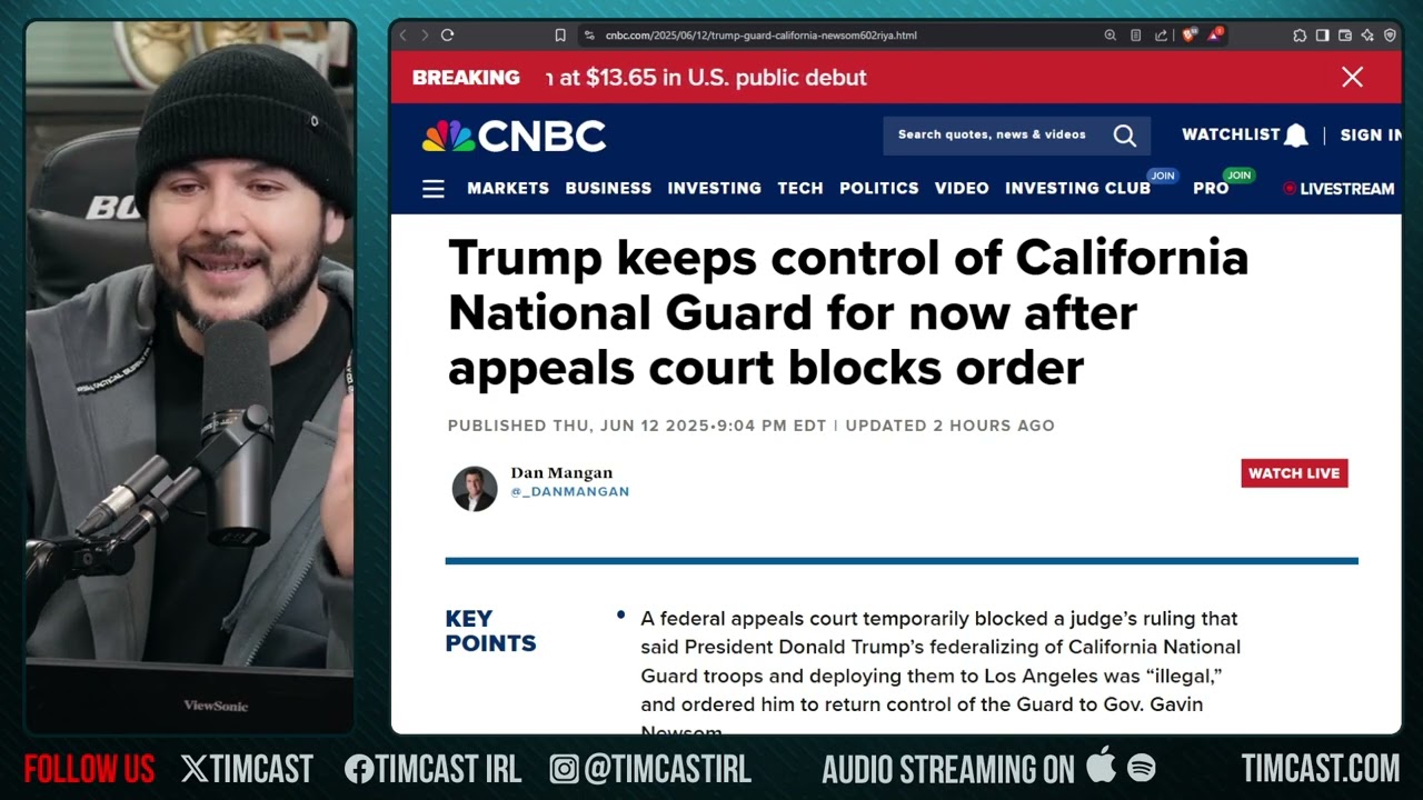 CIVIL WAR! Judge Orders CA National Guard To DISREGARD Trump's Command, Trump WINS Appeal
