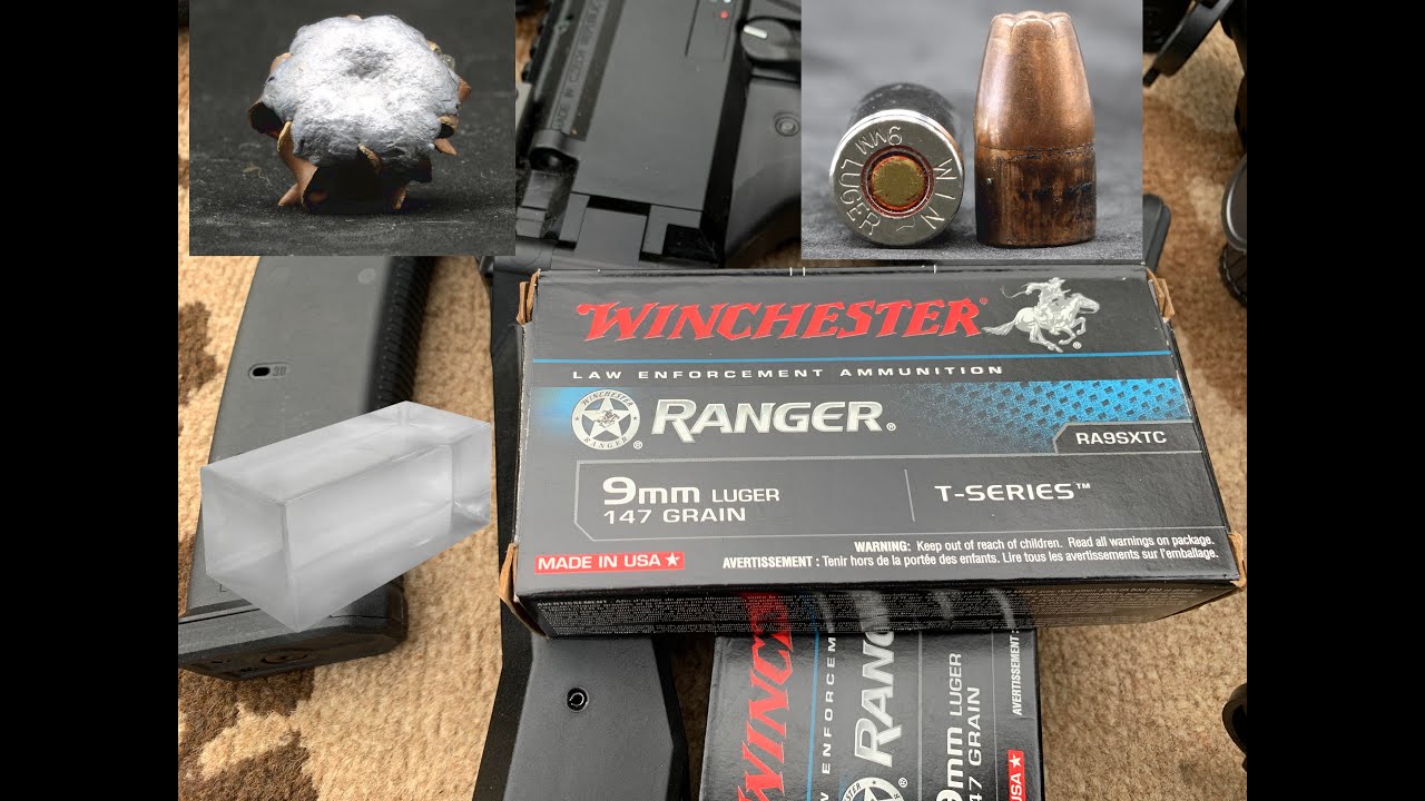 9x19mm, 147gr JHP, Winchester Ranger T-Series (RA9SXTC)