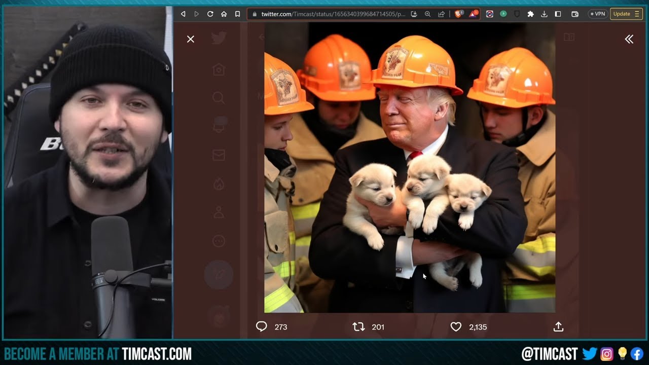 Photo Shows Donald Trump RESCUE PUPPIES From Building, AI Images Will DESTROY Politics GLOBALLY