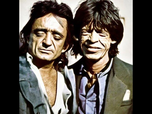 JOHNNY CASH AND MICK JAGGER AT LIVE AID