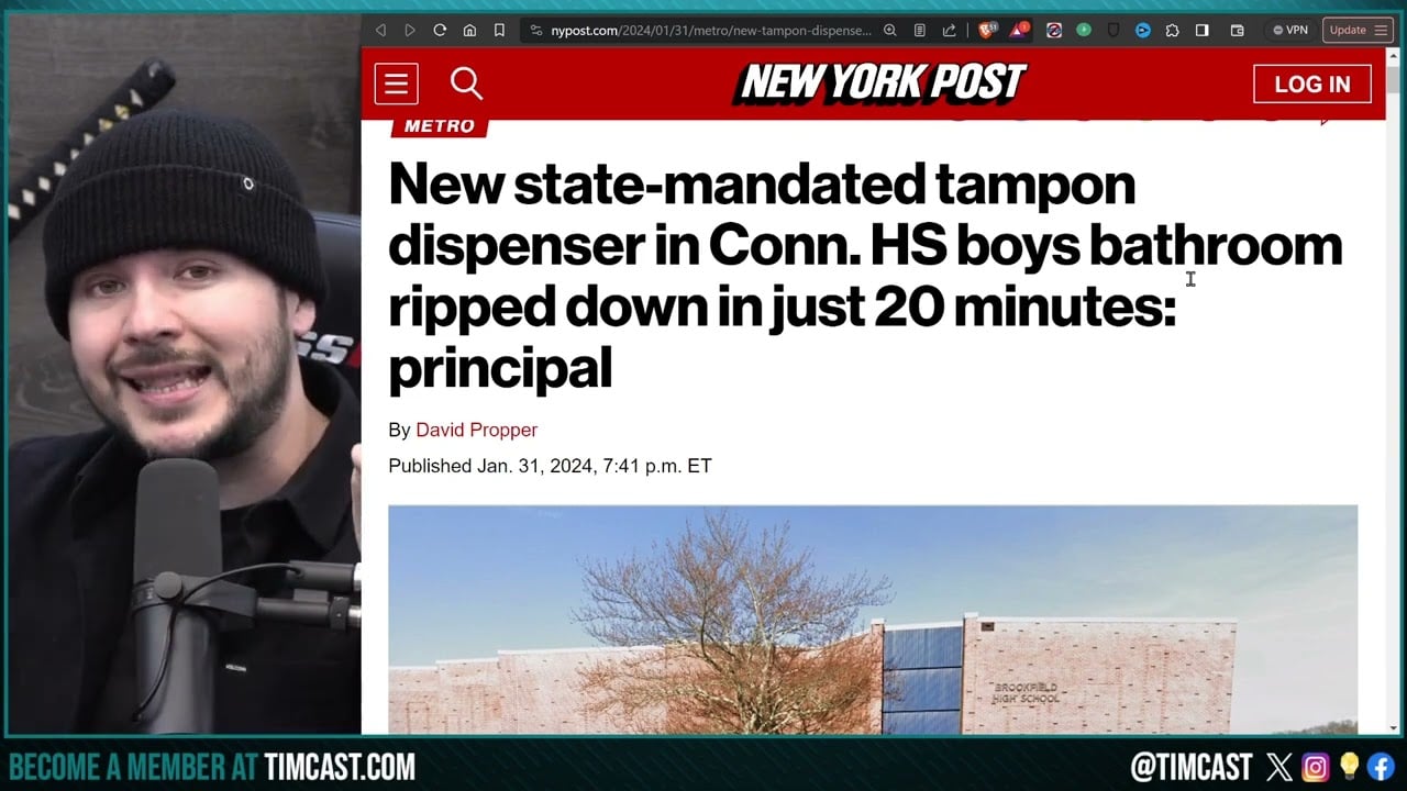 High School Boys DESTROY Tampon Dispenser In Boys Bathroom, Gender Ideology IS RELIGION