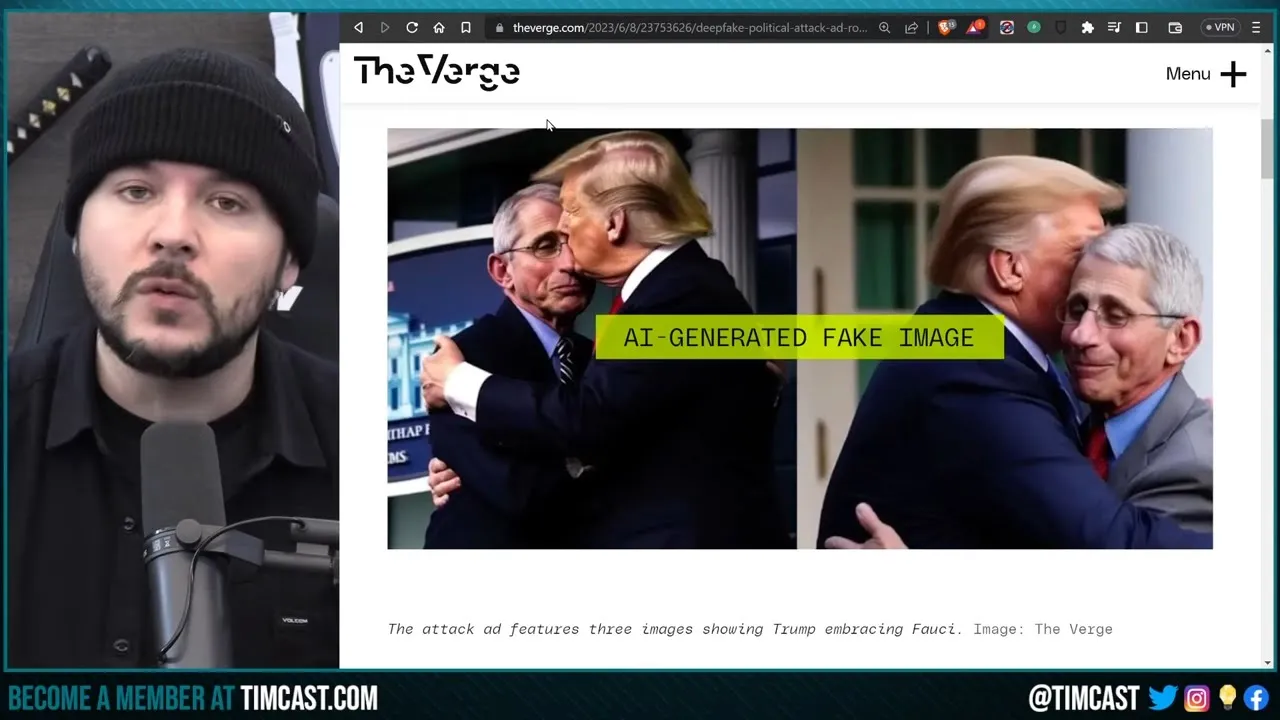 DeSantis Campaign Runs FAKE AI Images Of Trump Hugging Fauci As Smear, LIES CALLING IT REAL LIFE
