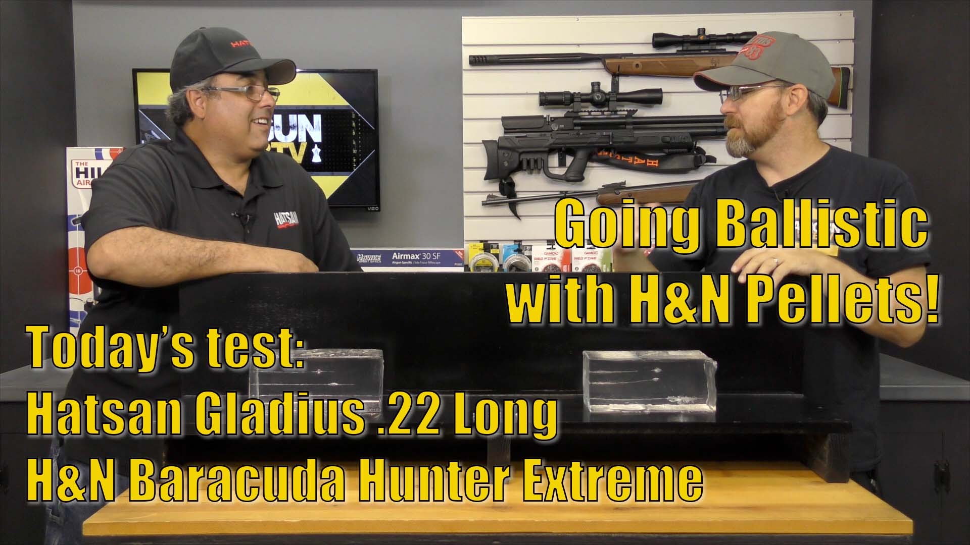 AirgunWebTV Going Ballistic - Hatsan Gladius shooting H&N Baracuda Hunter Extreme Pellets