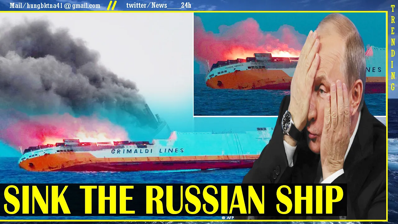 Shameful PUTIN Thief! Ukraine sinks 1 of 2 Russian ships entering a Ukrainian port to steal grain