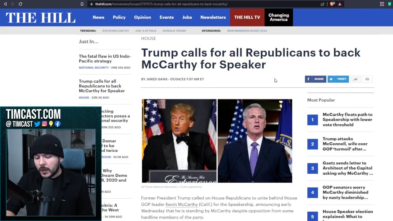 Trump Endorses McCarthy After HISTORIC GOP Failure, Tucker Carlson CHEERS On The Chaos As Democracy