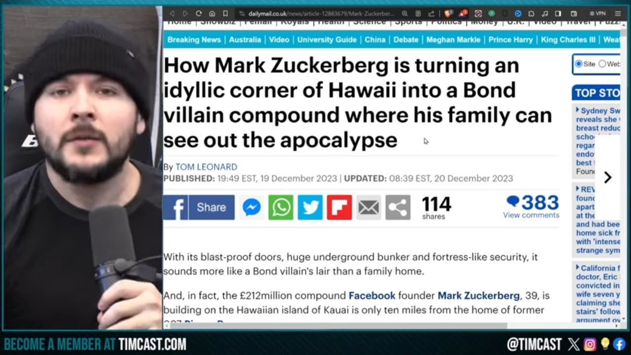 Mark Zuckerberg Building $250M Apocalypse Bunker, Ultra Rich preparing For WW3 & APOCALYPSE