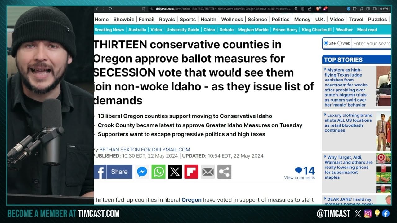 Oregon Counties VOTE TO SECEDE From Woke State, 47% Of Americans Say Civil War is COMING