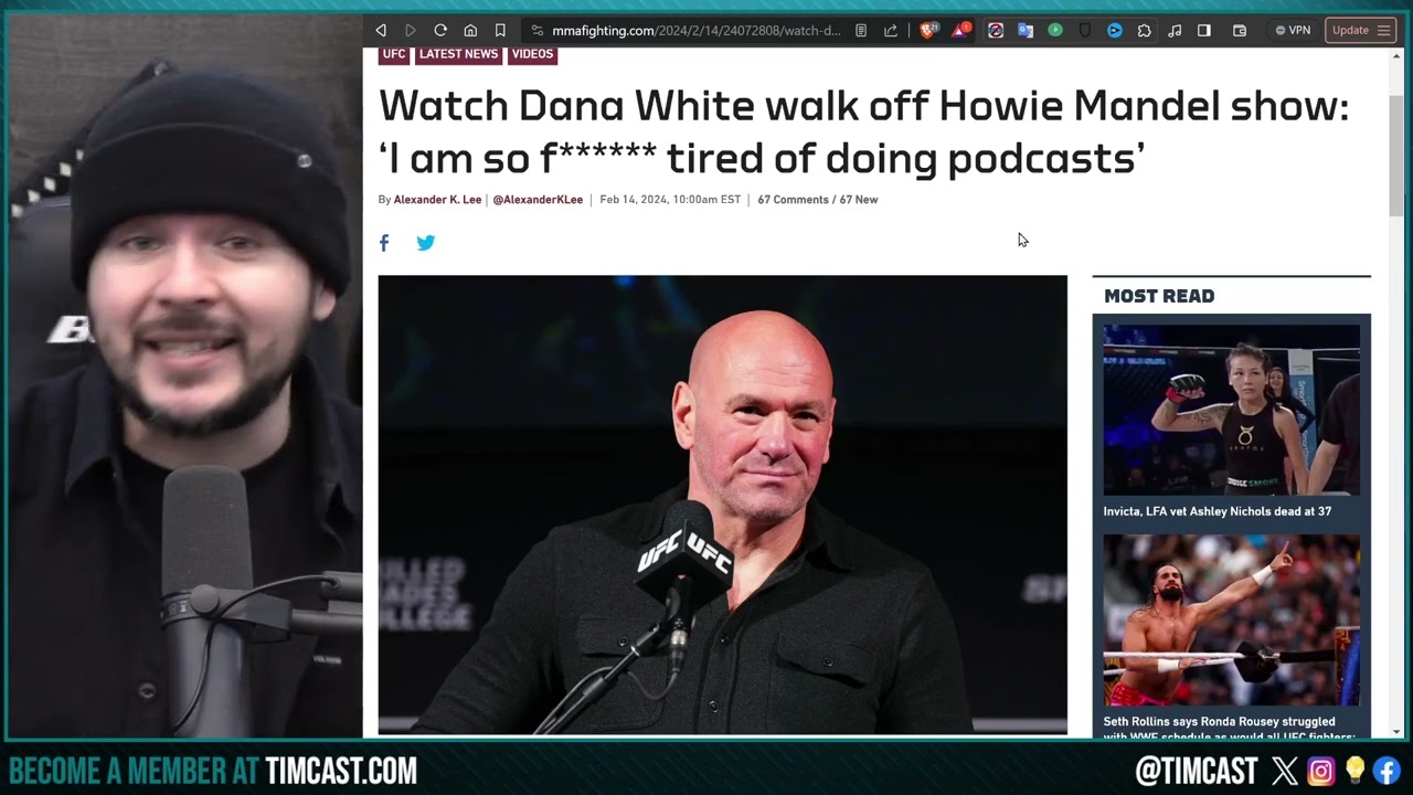 Dana White STORMING Off Howie Mandel Podcast WAS A PR STUNT, NO WAY Its Real, Seems Scripted