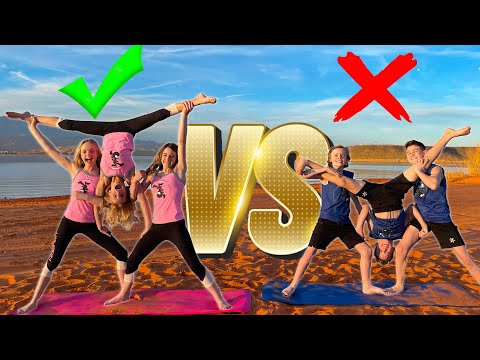 BOYS VS GIRLS 3 Person Yoga Challenge!