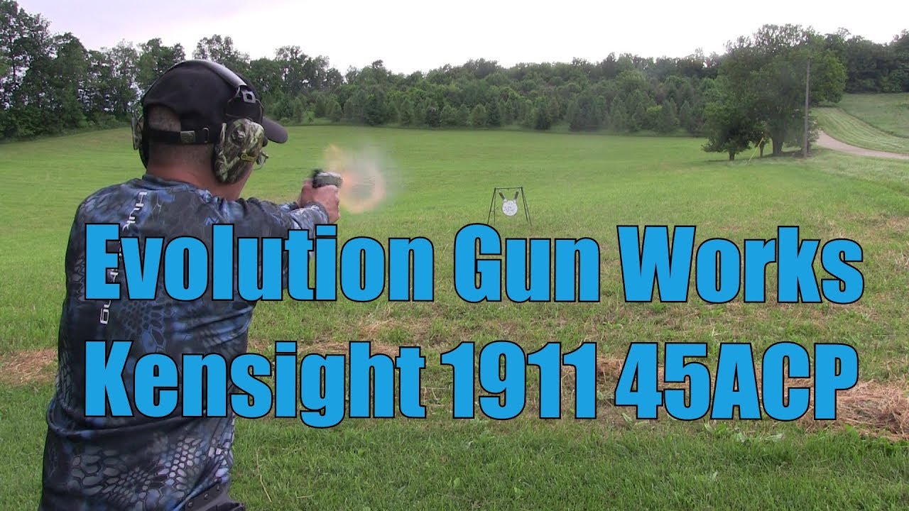 Evolution Gun Works Kensight 1911 45ACP and Jacob Learns to Shoot a  22 Pistol!