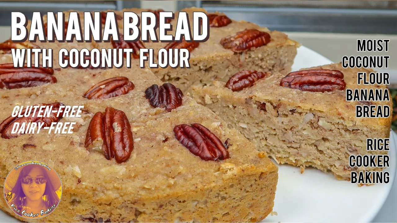 Banana Bread With Coconut Flour Recipe | Moist Gluten-Free Dairy-Free | EASY RICE COOKER RECIPES