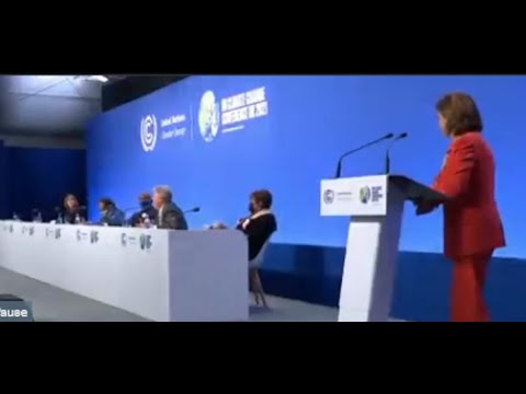 Nancy Pelosi Asked at Climate Conference Why She Funds the World's Biggest Gross Polluter!