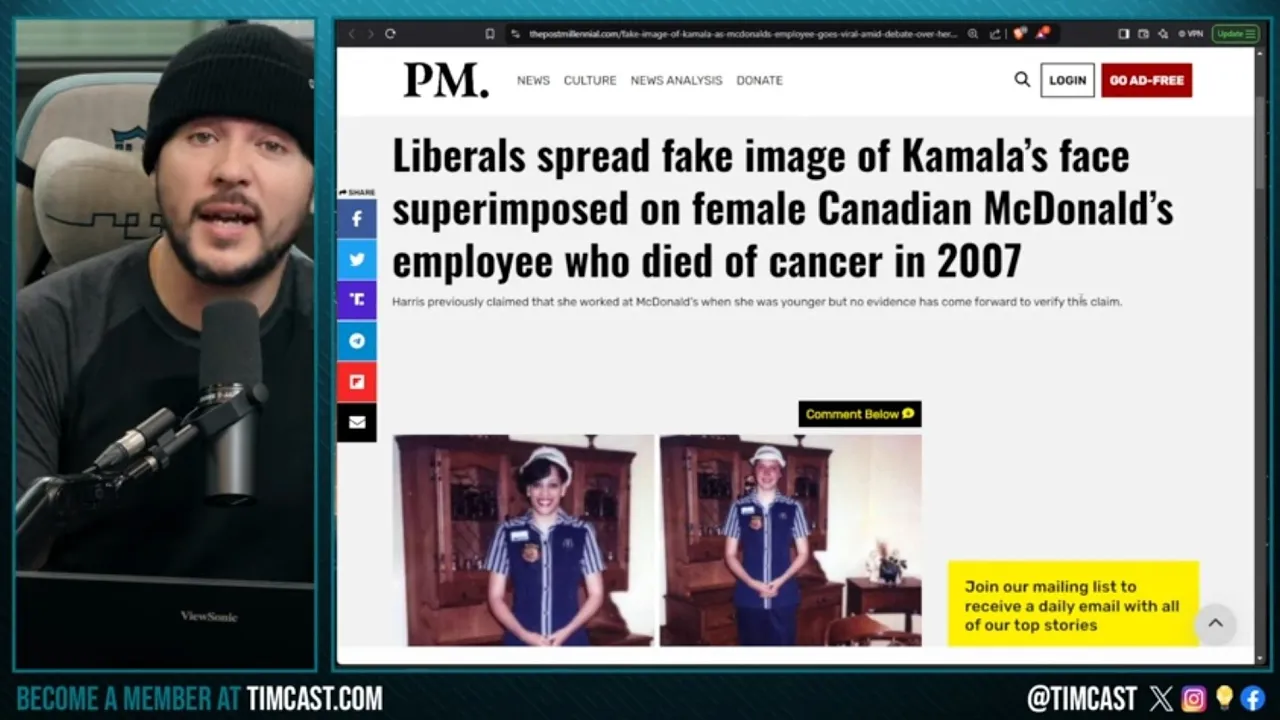 Liberals Make FAKE Image Of Kamala Working McDonalds Using OBITUARY PHOTO In SHOCKING Scandal